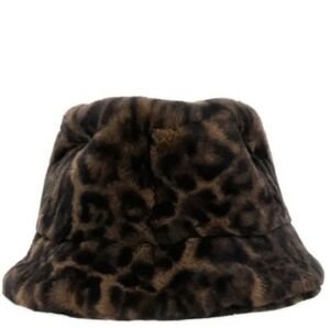 Leopard Faux Fur Bucket Hat